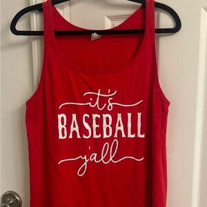 Red Baseball Tank Top